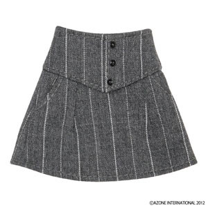Three Button Mini Skirt (Grey Stripe), Azone, Accessories, 1/6, 4580116035777
